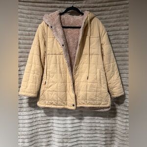 Quilted Sherpa Jacket - Pale Yellow
